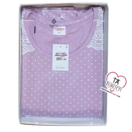 Camicia notte spalla larga estiva leggera Il Granchio Lady GP5079C taglia conformata 5XL - immagine 2