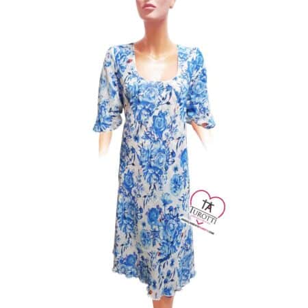 Abito lungo Positano over donna 12211 plus a mezza manica reversibile in fantasia - immagine 2