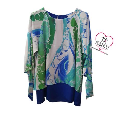 Casacca manica tre quarti Donna Carla Ferroni 10224 blu cina - immagine 2