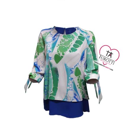 Casacca manica tre quarti Donna Carla Ferroni 10224 blu cina - immagine 3