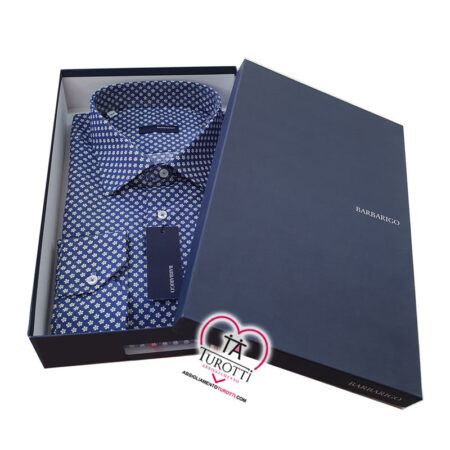 Camicia Uomo Barbarigo fiori da TB99 6023 10 L1 519 CAL  col 001 blu bianco Calibrata - immagine 2