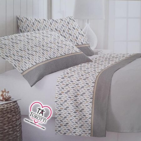 Completo lenzuola singolo Twist  Co & Co Italia disegno Denver variante grigio - immagine 3