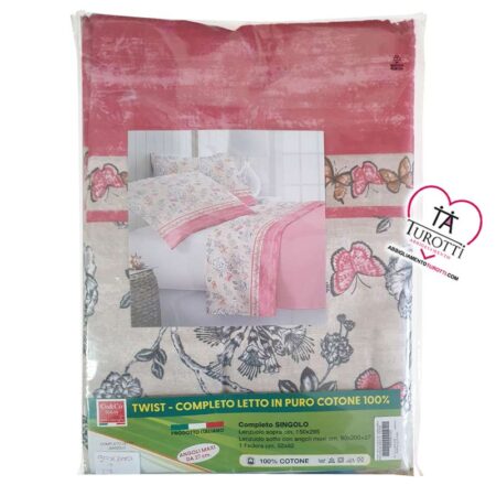 Completo lenzuola singolo Twist  Co & Co Italia disegno Lucilla - immagine 2