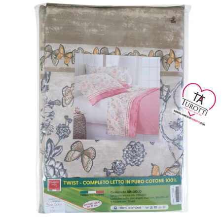 Completo lenzuola singolo Twist  Co & Co Italia disegno Lucilla - immagine 5