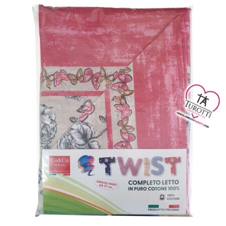 Completo lenzuola singolo Twist  Co & Co Italia disegno Lucilla - immagine 4