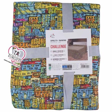 Trapuntino LOVELY HOME Challenge Matrimoniale Multicolor disegno 23 - immagine 2
