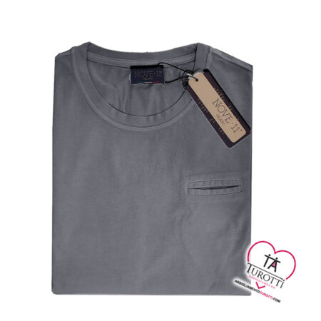T-Shirt Uomo Nove 11 MILANO 2009 con taschino tinta unita slim fit - immagine 6