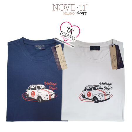 T-Shirt Uomo Nove 11 MILANO 6057 disegno Fiat 500 - immagine 2