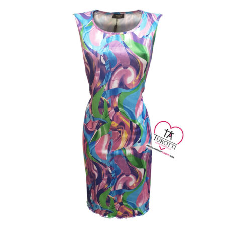 Abito donna spalla larga multicolor Elena art Cammi - immagine 4