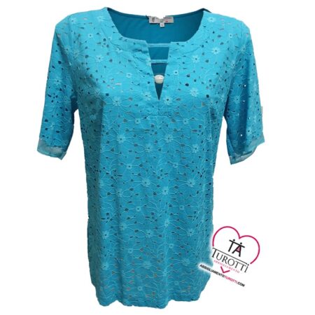 Maglia pizzo Carla Ferroni Donna mezza manica 10275 - immagine 2