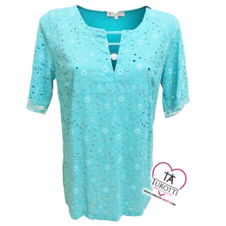 Maglia pizzo Carla Ferroni Donna mezza manica 10275 - immagine 3