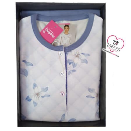 Pigiama Donna Serafino orlato Bip Bip 519 varianti colore polvere Cotone Interlock - immagine 3