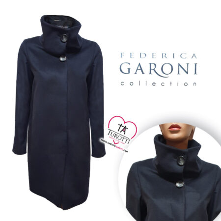 Cappotto donna sette ottavi Giulia 6000 Federica Garoni Collection blu - immagine 2