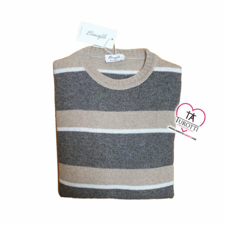 Maglione Uomo Biancofilo 24335 a righe misto lana cashmere - immagine 2