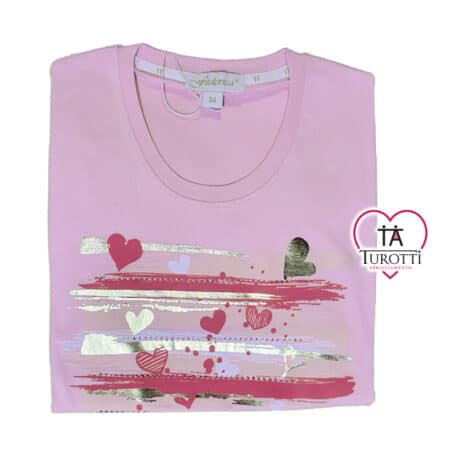 T-shirt Donna Girocollo Federica fm2297 rosa - immagine 2