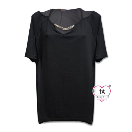 T Shirt Spalle nude donna Sophia Curvy 25003 scollo a V mezza manica - immagine 2