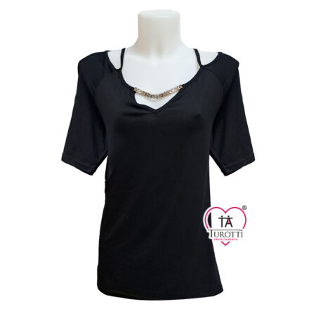 T Shirt Spalle nude donna Sophia Curvy 25003 scollo a V mezza manica - immagine 3