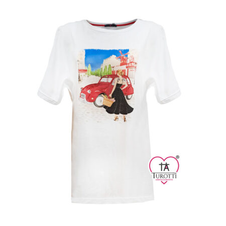 T Shirt Sophia Curvy donna 25069 Parigi girocollo mezza manica OVER - immagine 2