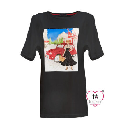 T Shirt Sophia Curvy donna 25069 Parigi girocollo mezza manica OVER - immagine 3