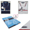 Polo uomo White Ship art 52326 uomo filo di Scozia righe e logo cucito