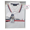Polo uomo White Ship art 52326 uomo filo di Scozia righe e logo cucito - immagine 2