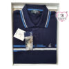 Polo uomo White Ship art 52326 uomo filo di Scozia righe e logo cucito - immagine 3