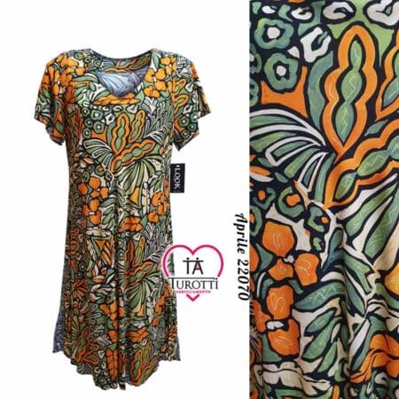 Abito 100% viscosa donna Look  art Aprile cod 22070  fiori var 6