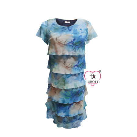 Abito balze Perla Oversize Tiziana donna in tinta unita a mezza manica - immagine 2