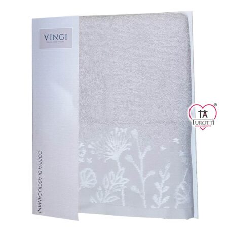 Coppia asciugamani da bagno Vingi art Aisha 1 asciugamano 1 ospite - immagine 2