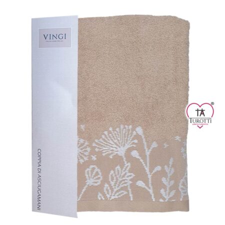 Coppia asciugamani da bagno Vingi art Aisha 1 asciugamano 1 ospite - immagine 3