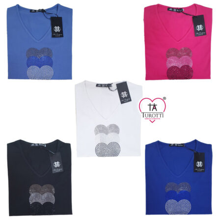 Maglia Miss Company 22 da Donna scollo a V a mezza manica - immagine 2