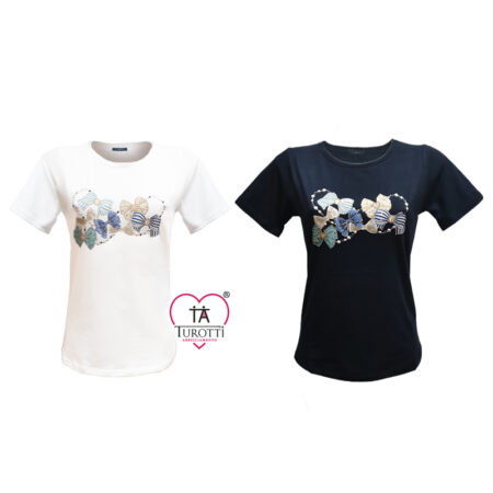 Maglietta Donna girocollo Premode mezza manica art 365031 fiocchi