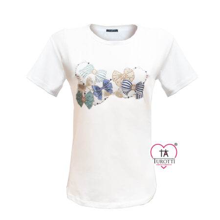 Maglietta Donna girocollo Premode mezza manica art 365031 fiocchi - immagine 3