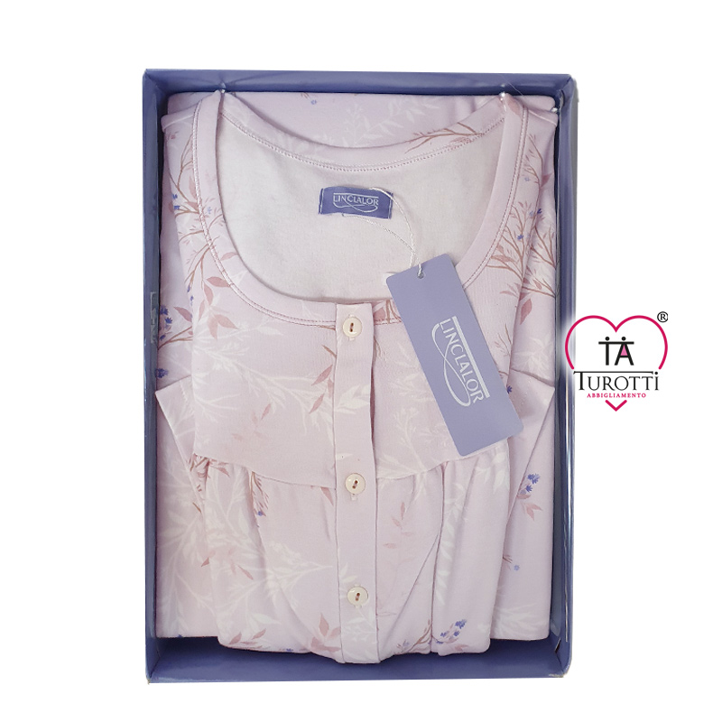 Camicia da Notte Linclalor donna Interlock Serafino Raglan art 92233 - immagine 3