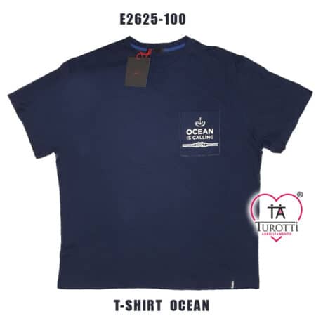 T-Shirt con taschino EASY By MAXFORT uomo art E2625 girocollo taglie maxi - immagine 2