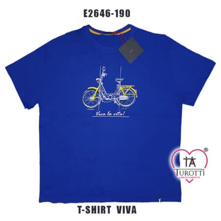 T-Shirt con motorino EASY By MAXFORT uomo art E2646 Viva la vita girocollo taglie maxi - immagine 3