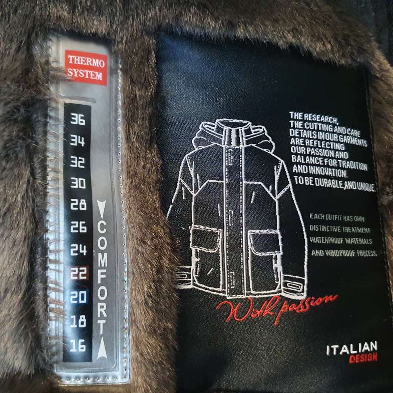 Montone in Ecopelle Uomo HM107 scamosciato in pelo colore marrone - immagine 2