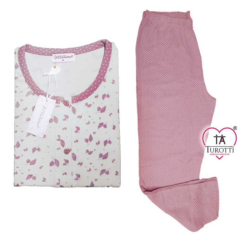 Pigiama CREAZIONI MARISTELLA donna Aperto 5636 con tasche - immagine 3