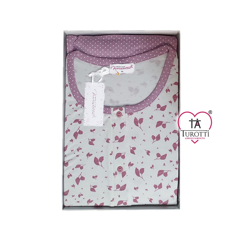 Pigiama CREAZIONI MARISTELLA donna Aperto 5636 con tasche - immagine 2