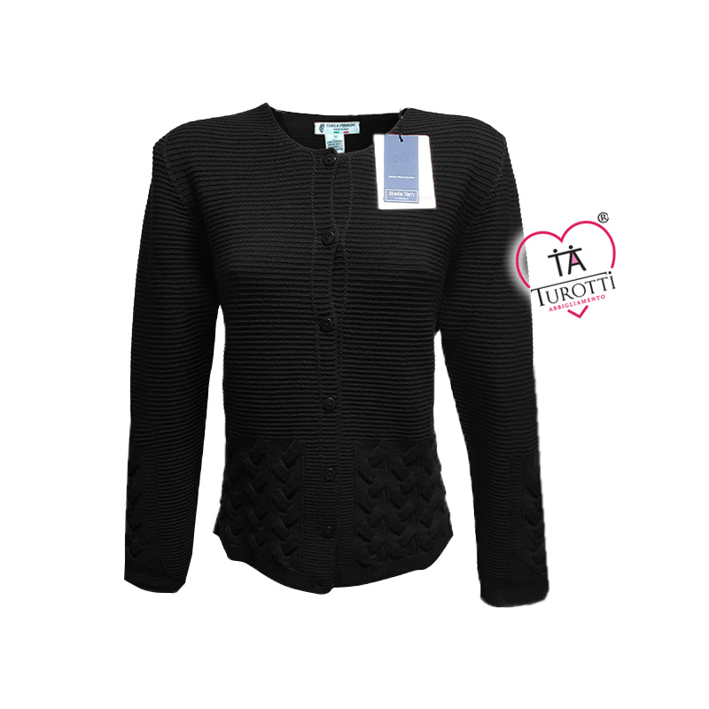 Cardigan 4324 CARLA FERRONI Donna bottoni lana vergine senza cuciture - immagine 4