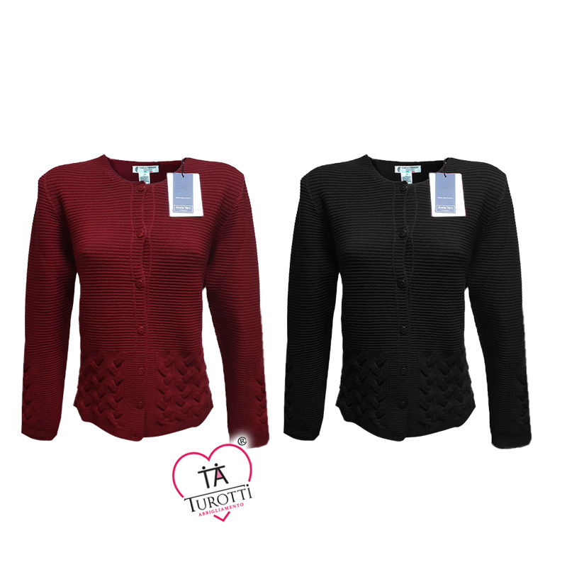 Cardigan 4324 CARLA FERRONI Donna bottoni lana vergine senza cuciture