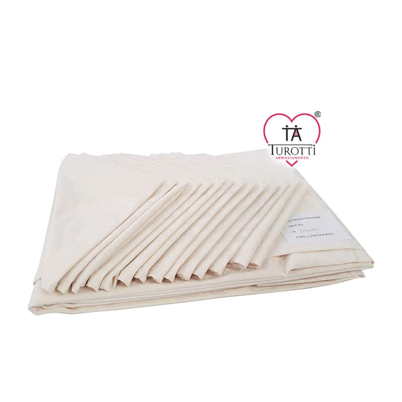 tovaglia quadrata in Fiandra 260x260 cm 14 tovaglioli 50×50 cm per ristorazione e catering