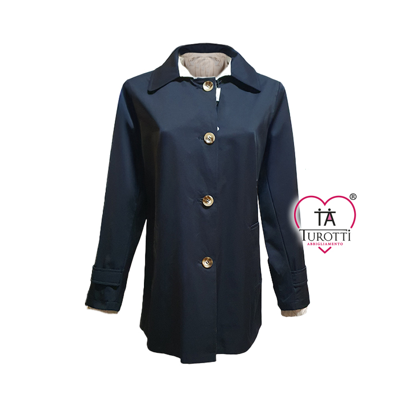 Spolverino Donna CARLA FERRONI Reversibile 22196 con cappuccio - immagine 3