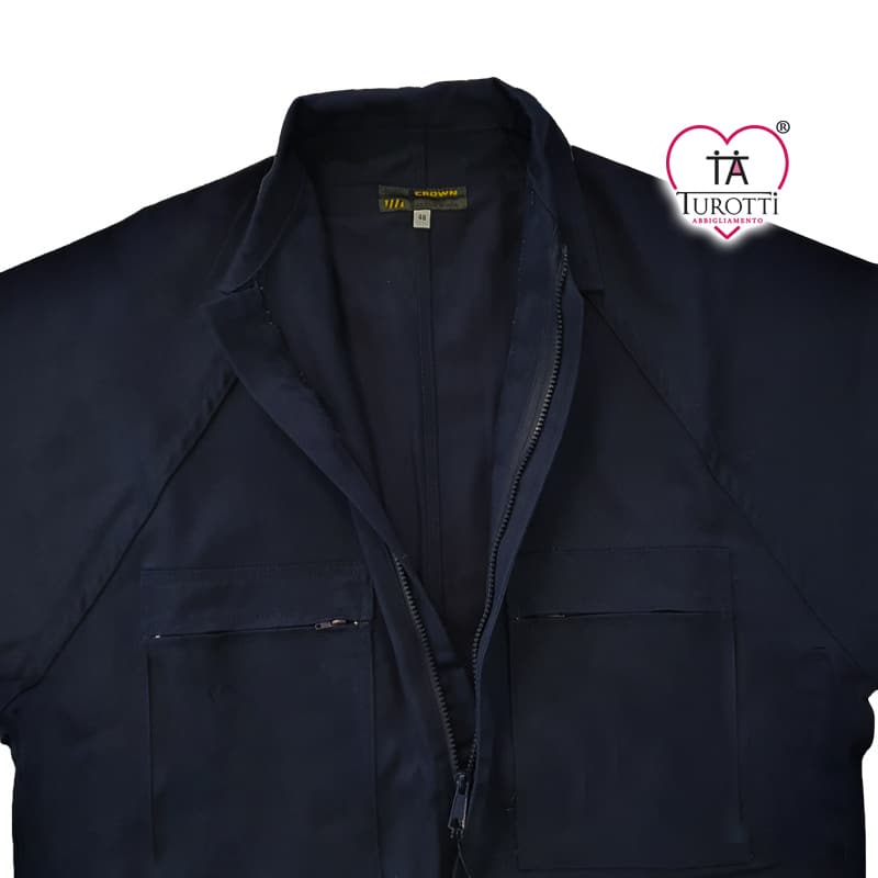 Tuta Lavoro Uomo CROWN art Tuta-CC-Blu cotone tessuto resistente - immagine 3