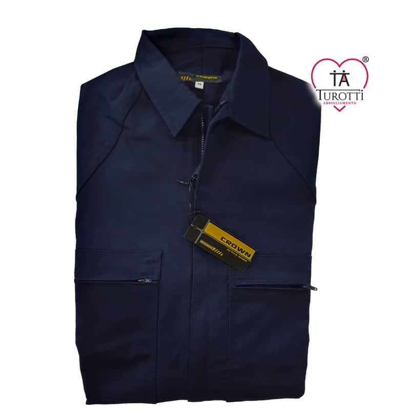 Tuta Lavoro Uomo CROWN art Tuta-CC-Blu cotone tessuto resistente - immagine 4
