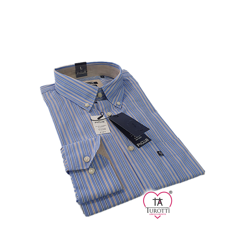 Camicia Uomo manica lunga art CURTIS TIS POP TF ML Button Down un taschino P CLUB variante 0510
