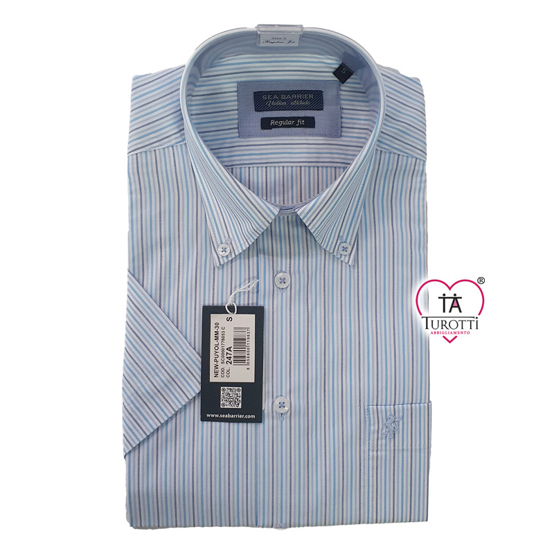 Camicia Uomo mezza manica righe art New Puyol MM 30 SEA BARRIER