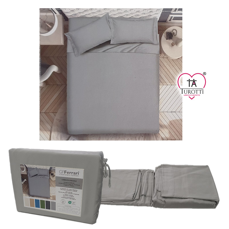 Completo Lenzuolo Bamboo GF Ferrari matrimoniale fibra naturale fresco e termoregolatore