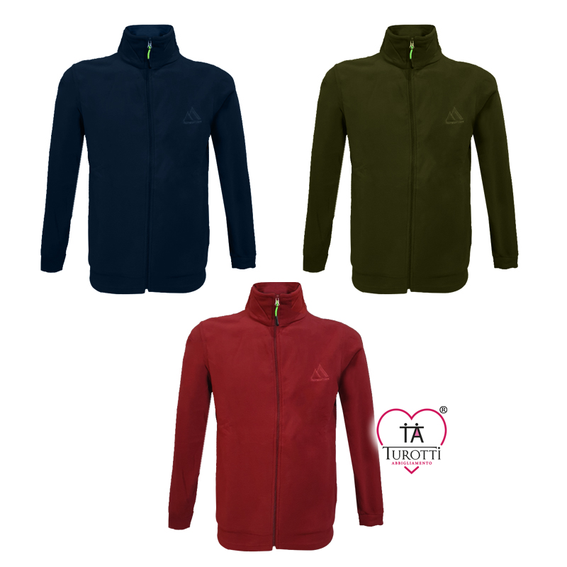 Felpa Uomo in Micropile aperta zip Art PU4012 Henry Barrows tinta unita