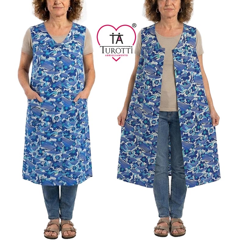 Vestaglietta donna casa Aertre aperta smanicata cotone art 139 /35 - immagine 7